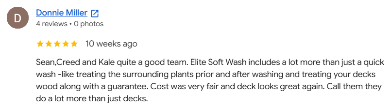 Google review from Donnie Miller, 5 out of 5 stars