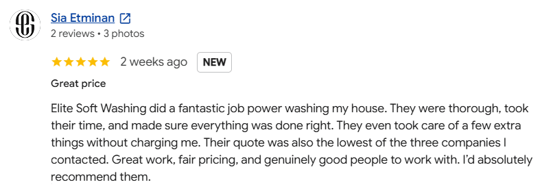 Google review from Sia Etminan, 5 out of 5 stars
